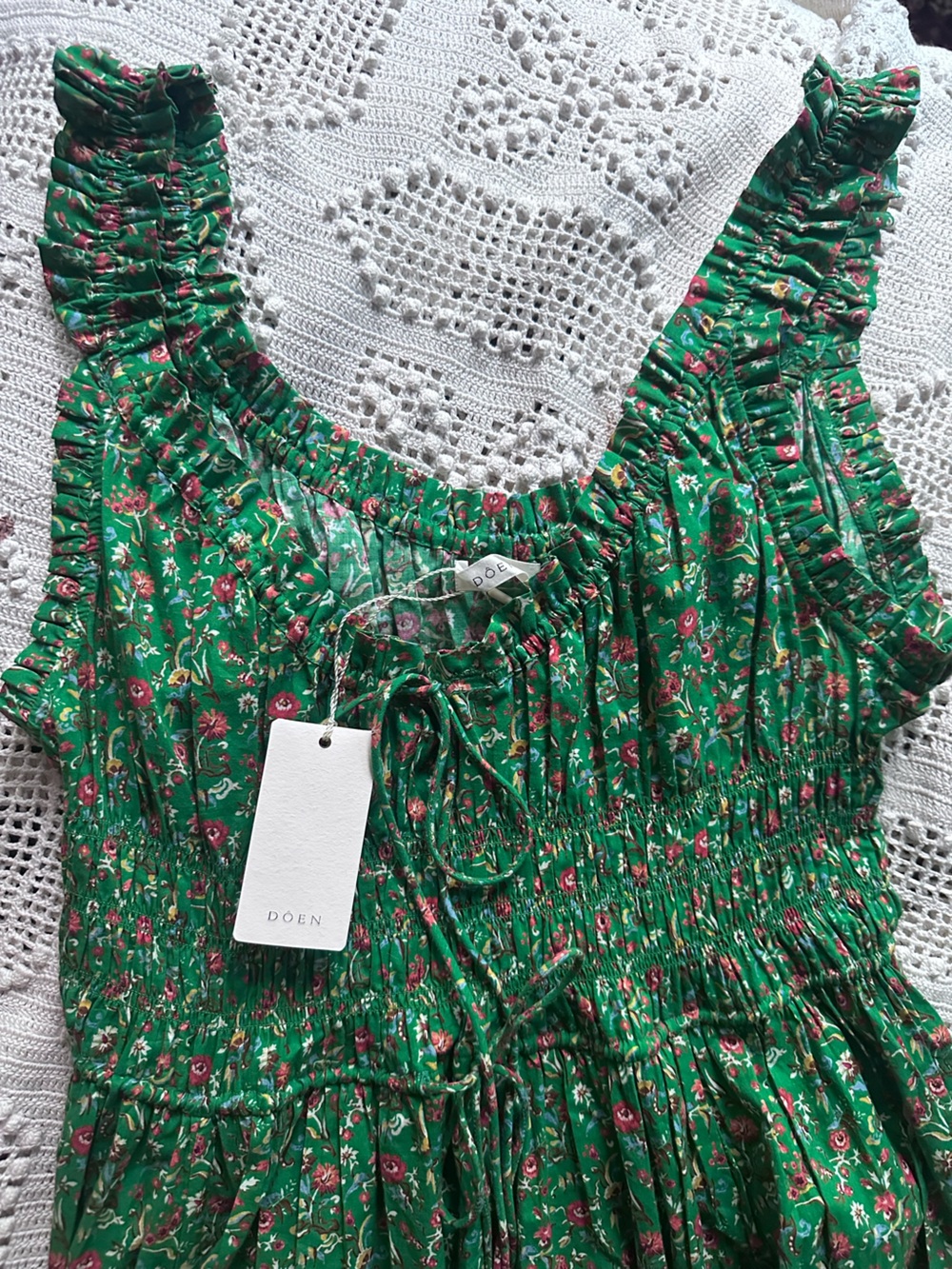 Doen Emmaretta in Emerald Jardin Du Chateau Size Large NWT (Slight Flaw) - Picture 12 of 13